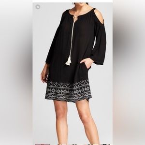 Knox Rose Black & White Cold Shoulder Dress Size Large